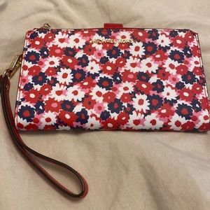 Michael Kors Begonia Flower double zip